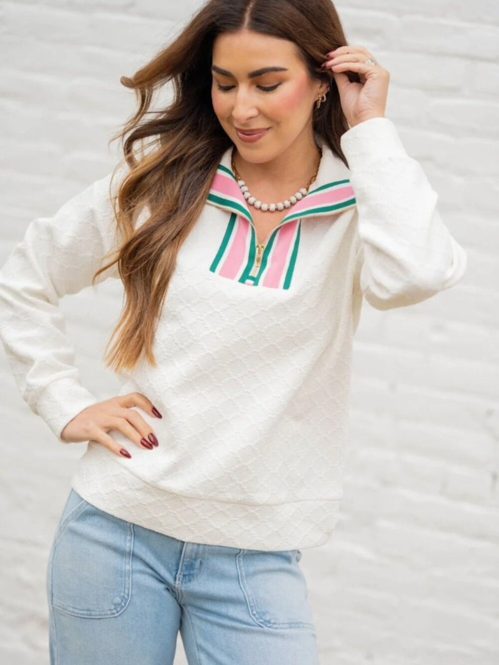 Betsey's Boutique Shop "Pledging My Love" Textured Pullover Blouse XL